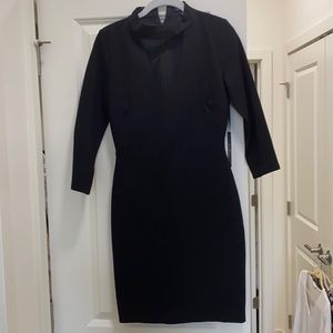 Black midi dress with 3/4 sleeves